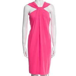 St. John fuchsia fusia hot pink Sleeveless Dress sexy shoulders elegant